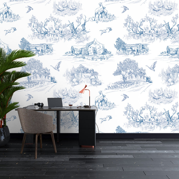One Allium Way® Peel And Stick Wallpaper Toile Wallpaper French Toile